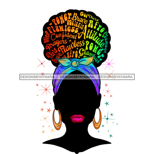 Black Woman No Face Words In Hair Pink Lips JPG PNG  Clipart Cricut Silhouette Cut Cutting