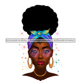 Black Woman Full Face  Headwrap JPG PNG  Clipart Cricut Silhouette Cut Cutting