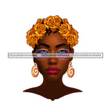 Black Woman Flawless Full Face Gold Roses JPG PNG  Clipart Cricut Silhouette Cut Cutting