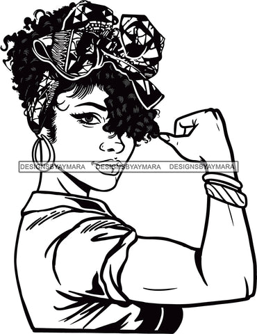 Afro Woman Power Strong Lady We can Do It Flexing Arms Hot Seller .SVG Cutting Files For Silhouette and Cricut and More!