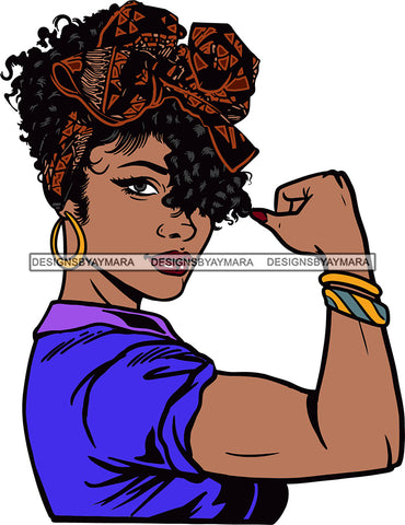 Afro Woman Power Strong Lady We can Do It Flexing Arms Hot Seller .SVG Cutting Files For Silhouette and Cricut and More!