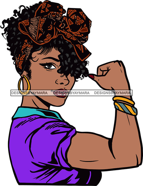 Afro Woman Power Strong Lady We can Do It Flexing Arms Hot Seller .SVG Cutting Files For Silhouette and Cricut and More!