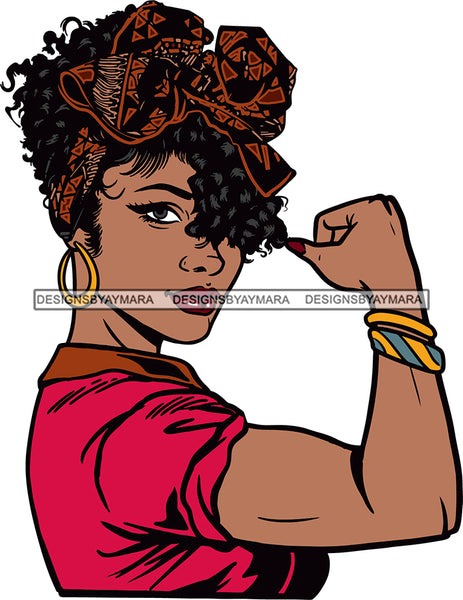 Afro Woman Power Strong Lady We can Do It Flexing Arms Hot Seller .SVG Cutting Files For Silhouette and Cricut and More!