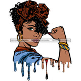 Strong Powerful Black Woman Dripping JPG PNG  Clipart Cricut Silhouette Cut Cutting
