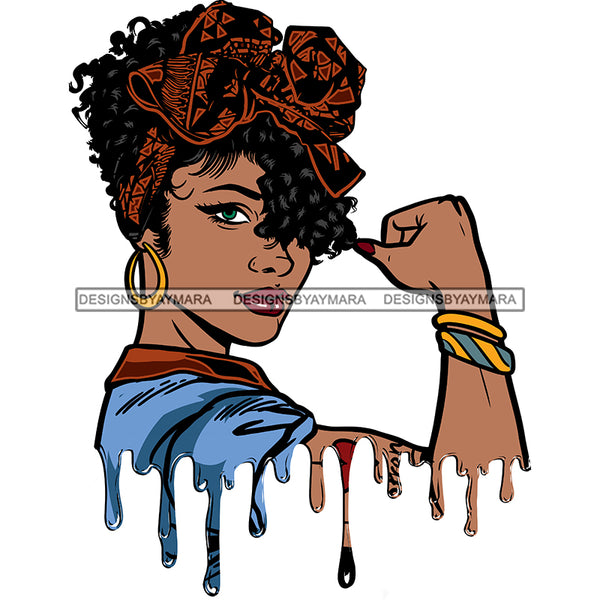 Strong Powerful Black Woman Dripping JPG PNG  Clipart Cricut Silhouette Cut Cutting