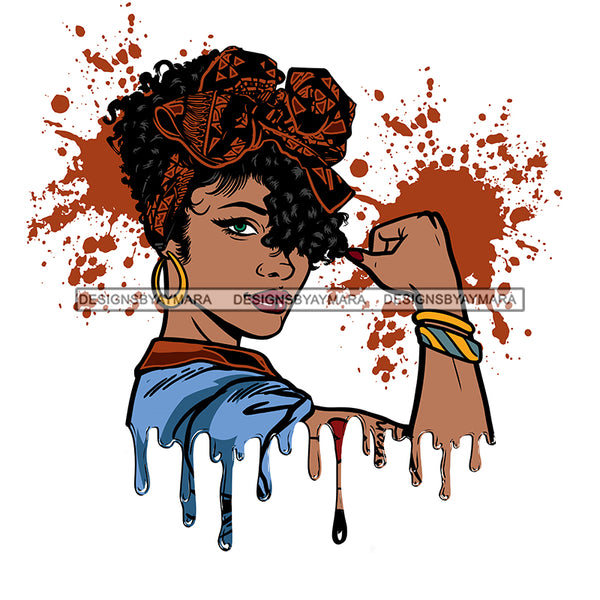 Strong Powerful Black Woman Dripping Splash JPG PNG  Clipart Cricut Silhouette Cut Cutting