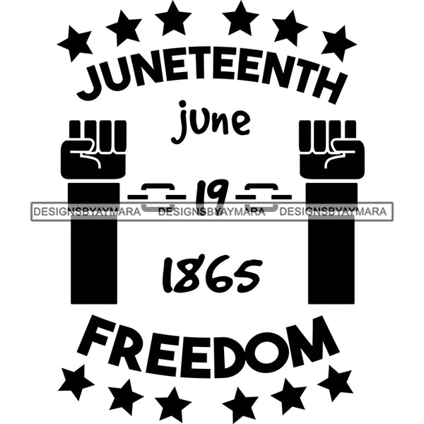 Juneteenth Emancipation Freedom June 19 Holiday African American History  SVG PNG JPG Vector Cutting Files