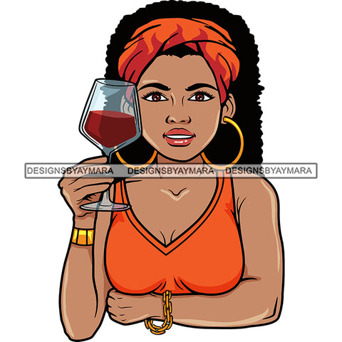 Afro Lola Drinking Wine Life Relax Chilling.SVG Cutting Files For Silhouette and Cricut and More! Unique Graphics!