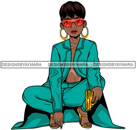 Afro Lola Gangster Goddess Hustle Woman Caring Gun .SVG Cutting Files For Silhouette and Cricut and More!