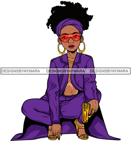 Afro Lola Gangster Goddess Hustle Woman Caring Gun .SVG Cutting Files For Silhouette and Cricut and More!