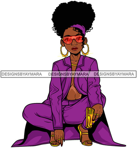 Afro Lola Gangster Goddess Hustle Woman Caring Gun .SVG Cutting Files For Silhouette and Cricut and More!