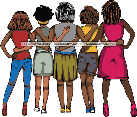 Black Lola Sistas Women Friendship Together Love Support SVG JPG PNG Vector Clipart Cricut Silhouette Cut Cutting