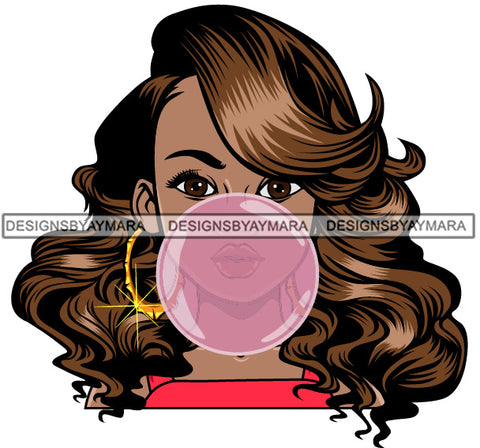 Afro Lola Blowing Bubble Gum Hot Selling Designs .SVG Cutting Files For Silhouette Cricut and More!