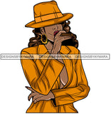 Afro Lola Boss Lady Smoking Cigar Wearing Hat Dope Diva Glamour .SVG Cutting Files For Silhouette Cricut and More!