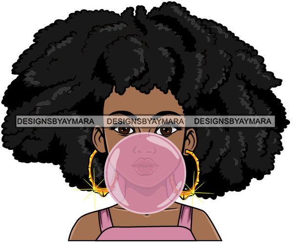 Afro Lola Blowing Bubble Gum Hot Selling Designs .SVG Cutting Files For Silhouette Cricut and More!