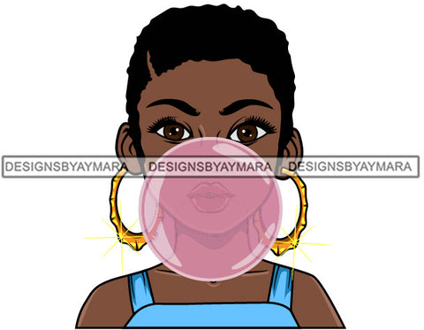 Afro Lola Blowing Bubble Gum Hot Selling Designs .SVG Cutting Files For Silhouette Cricut and More!