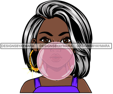 Afro Lola Blowing Bubble Gum Hot Selling Designs .SVG Cutting Files For Silhouette Cricut and More!