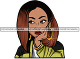 Afro Lola Thinking Looking Worried Beautiful Black Woman Face SVG Cutting Files For Silhouette Cricut and More