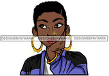 Afro Lola Thinking Looking Worried Beautiful Black Woman Face SVG Cutting Files For Silhouette Cricut and More