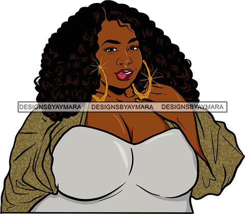 Afro Urban Street Ghetto Girls Babe Hoop Earrings Curly Cardigan Sexy Lips Style Tongue Big Woman Nose Piercing  Nails SVG Cutting Files For Silhouette Cricut