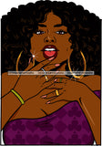 Afro Urban Street Ghetto Girls Babe Hoop Earrings Sexy Green Bracelet Purple Blouse Afro Hair Style Tongue Rings Colors  Nails SVG Cutting Files For Silhouette Cricut