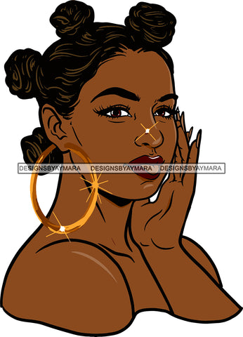 Afro Urban Street Hoop Earrings Sexy Lips Bantu Knots Hair Style  SVG Cutting Files For Silhouette Cricut