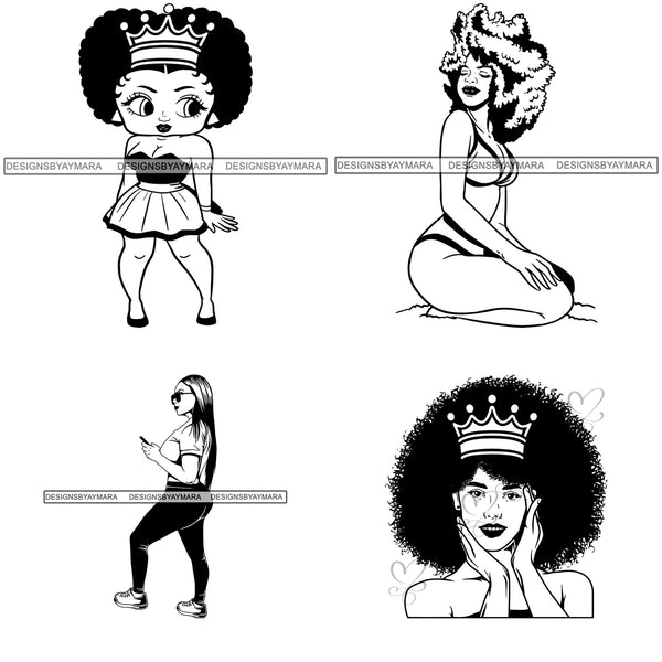 Free Bundle Afro Woman Super Melanin SVG Files For Cutting and More!