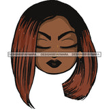 Afro Lola Cute Closed Up Face Eyes Close Meditation .SVG Clipart Vector Cutting Files