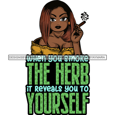 Afro Lola Smoking Pot Quotes Weed Joint Blunt Cannabis Marijuana SVG Cutting Files