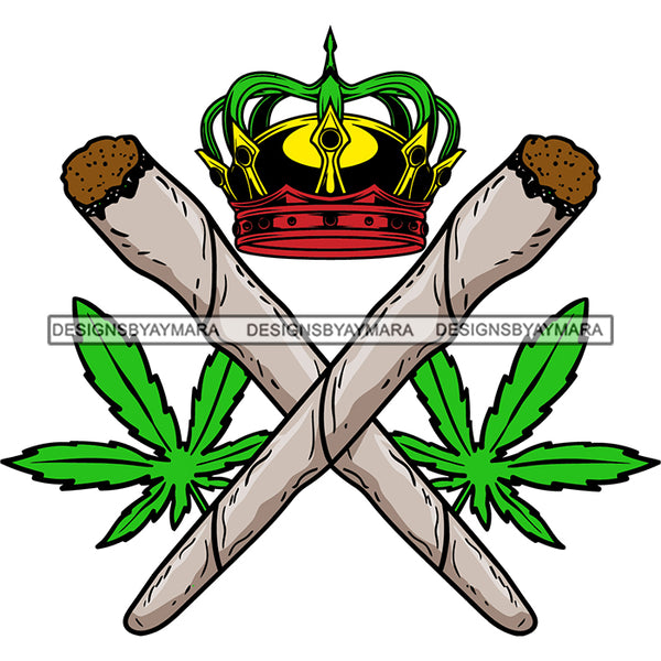 Blunt Crown Marijuana Leaf Weed Cannabis High Life Cannabis Pot Silhouette SVG JPG PNG Vector Clipart Cricut Cutting Files