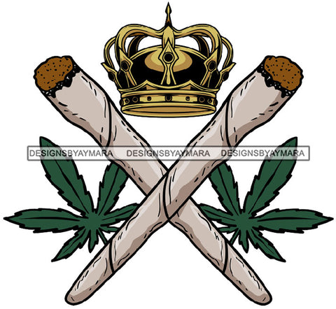 Blunt Crown Marijuana Leaf Weed Cannabis High Life Cannabis Pot Silhouette SVG JPG PNG Vector Clipart Cricut Cutting Files