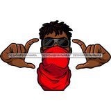 Black Man Wearing Neck Gaiter Face Mask Sunglasses Gangster Gansta Street Money SVG JPG PNG Vector Clipart Cricut Silhouette Cut Cutting