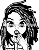 Afro Cute Lili Big Eyes Surprise Face Expression Designs For Commercial And Personal Use Black Girl Woman Nubian Queen Melanin SVG Cutting Files For Silhouette Cricut and More