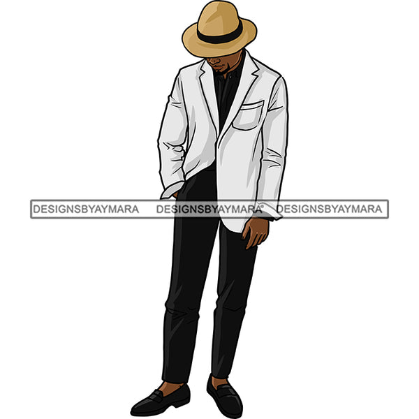 Sexy Black Man Confident Sophisticated Elegant Fashion Style SVG JPG PNG Vector Clipart Cricut Silhouette Cut Cutting