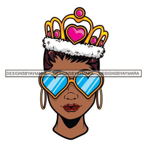 Queen Afro Lola Sunglasses Crown Girl Black Woman Savage Designs For T-Shirt and Other Products SVG PNG JPG Cutting Files For Silhouette Cricut and More!