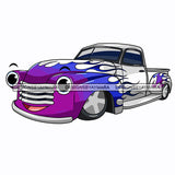Vintage 50's 60's 70's Car Cartoon Character Automobile Luxurious Muscle Machine Speed Transportation Antique SVG JPG PNG Vector Clipart Cricut Silhouette Cut Cutting