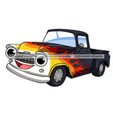 Vintage Old School Car Cartoon Character Automobile Truck Muscle Machine Speed Transportation SVG JPG PNG Vector Clipart Cricut Silhouette Cut Cutting