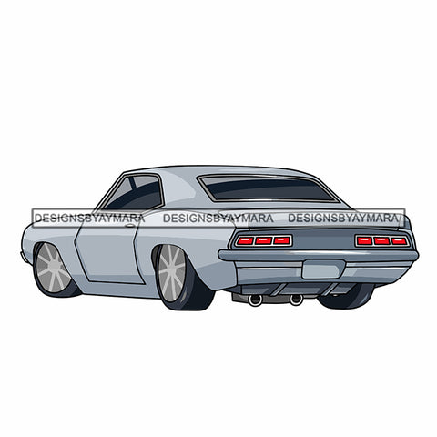 Sport Car Muscle Cartoon Character Automobile Luxurious Machine Speed Transportation SVG JPG PNG Vector Clipart Cricut Silhouette Cut Cutting