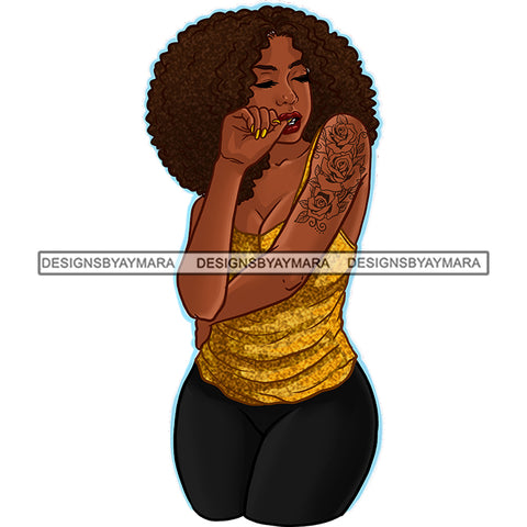 Big Afro Wavy Hair Afro Woman  Sassy JPG PNG Vector Clipart Cricut Silhouette Cut Cutting