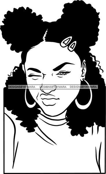 Ghetto Woman Face American Gangster Urban Swag Hip Hop Girl .SVG Cutting Files For Silhouette Cricut and More!