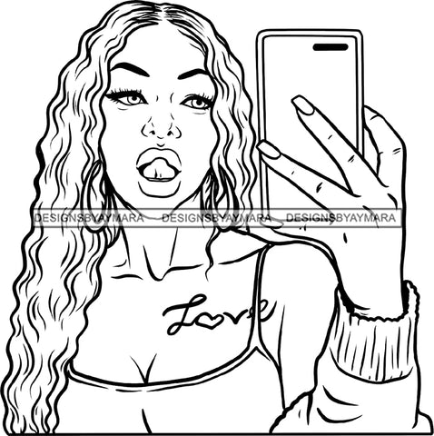 Ghetto Woman Face American Gangster Urban Swag Hip Hop Girl .SVG Cutting Files For Silhouette Cricut and More!