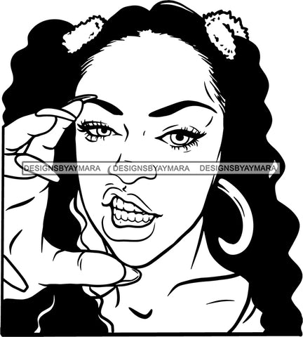 Ghetto Woman Face American Gangster Urban Swag Hip Hop Girl .SVG Cutting Files For Silhouette Cricut and More!