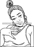 Ghetto Woman Face American Gangster Urban Swag Hip Hop Girl .SVG Cutting Files For Silhouette Cricut and More!