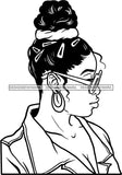 Ghetto Woman Face American Gangster Urban Swag Hip Hop Girl .SVG Cutting Files For Silhouette Cricut and More!
