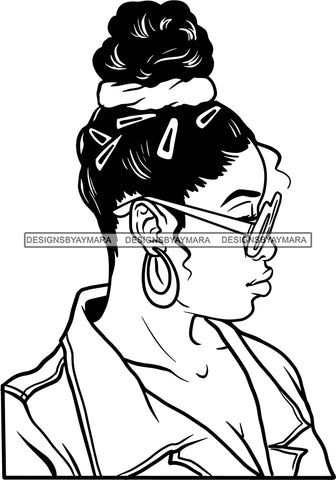 Ghetto Woman Face American Gangster Urban Swag Hip Hop Girl .SVG Cutting Files For Silhouette Cricut and More!