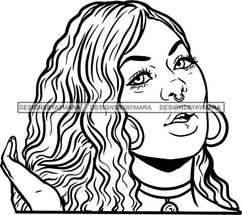 Ghetto Woman Face American Gangster Urban Swag Hip Hop Girl .SVG Cutting Files For Silhouette Cricut and More!