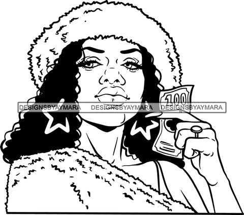 Ghetto Woman Face American Gangster Urban Swag Hip Hop Girl .SVG Cutting Files For Silhouette Cricut and More!