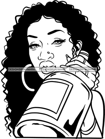 Ghetto Woman Face American Gangster Urban Swag Hip Hop Girl .SVG Cutting Files For Silhouette Cricut and More!