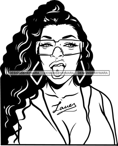 Ghetto Woman Face American Gangster Urban Swag Hip Hop Girl .SVG Cutting Files For Silhouette Cricut and More!