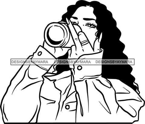 Ghetto Woman Face American Gangster Urban Swag Hip Hop Girl .SVG Cutting Files For Silhouette Cricut and More!